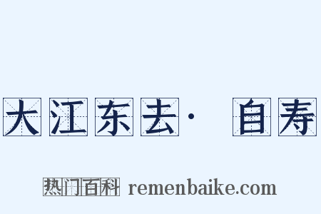 大江东去·自寿是什么意思的图片